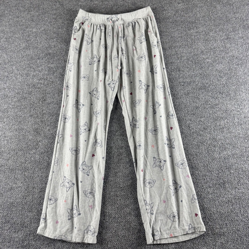Sonoma Goods for Life French Bulldog Heart Pajama Pants Gray XS